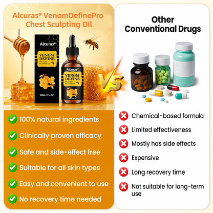 🔥 MEN’S CHEST-CONTOUR UPGRADE💪 Alcuras® VenomDefine Pro Chest Sculpting Oil 🐝 Daily Bee Venom Support for a Firmer-Looking, More Defined Chest🔥