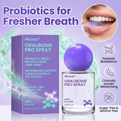✨FRESH-BREATH UPGRADE FOR DAILY USE 💜 Alcuras® OralBiome Pro Spray 🦷 Probiotic Support for Fresh Breath, Gum Comfort & Oral Balance ✨