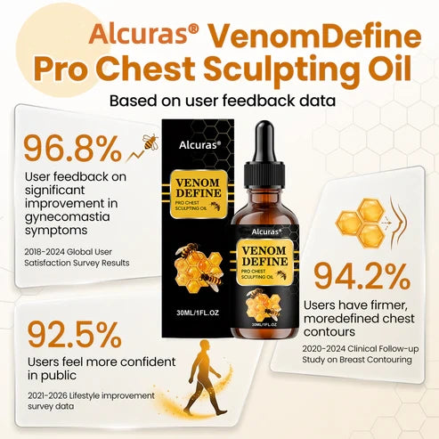 🔥 MEN’S CHEST-CONTOUR UPGRADE💪 Alcuras® VenomDefine Pro Chest Sculpting Oil 🐝 Daily Bee Venom Support for a Firmer-Looking, More Defined Chest🔥