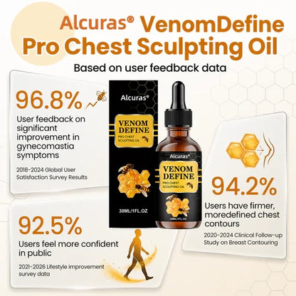 🔥 MEN’S CHEST-CONTOUR UPGRADE💪 Alcuras® VenomDefine Pro Chest Sculpting Oil 🐝 Daily Bee Venom Support for a Firmer-Looking, More Defined Chest🔥