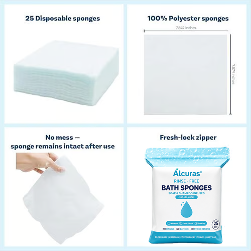 🏆Flash Sale⚡ 50K+🌈Disposable Rinse-Free Bathing Wipes🧼