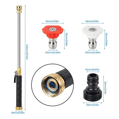 Hydro Jet Power Washer Nozzle 💦 | High-Pressure Garden Hose Attachment with 2 Nozzles & Quick Connectors 🔧✨