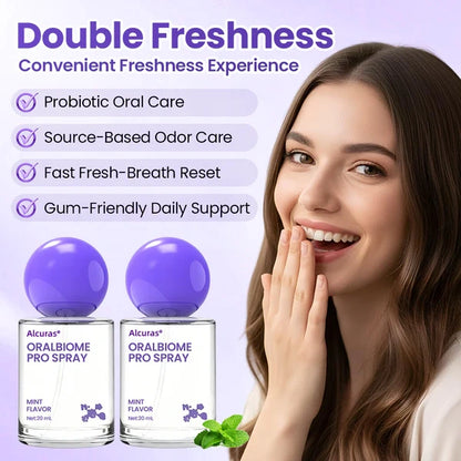 ✨FRESH-BREATH UPGRADE FOR DAILY USE 💜 Alcuras® OralBiome Pro Spray 🦷 Probiotic Support for Fresh Breath, Gum Comfort & Oral Balance ✨