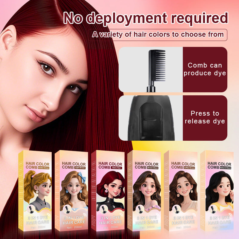 🔥Last Day 50% OFF🧴3-in-1 herbal hair coloring comb
