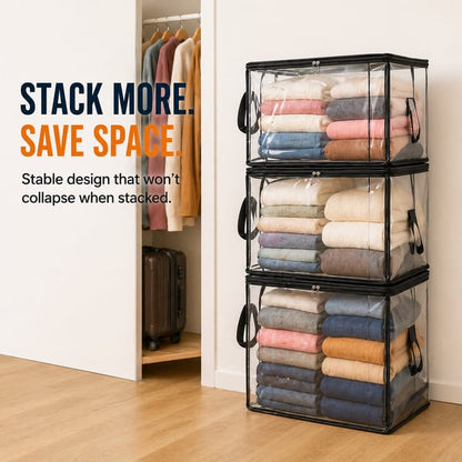 🔥Buy 1 Get 1 Free📢Large Heavy-Duty Thick Plastic Clear Storage Bag for Clothes, Moving & Storage