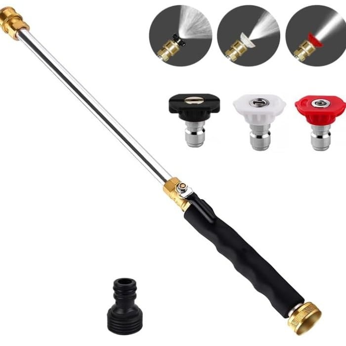 Hydro Jet Power Washer Nozzle 💦 | High-Pressure Garden Hose Attachment with 2 Nozzles & Quick Connectors 🔧✨