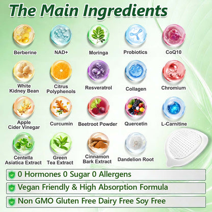 Alcuras® Moringa 8-Benefit Slimming & Metabolic Nano Microneedle（changes in 7 days)  For obesity, Loose Skin,diabetes, sleep apnea, joint issues, and more