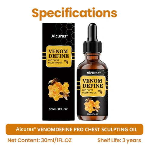 🔥 MEN’S CHEST-CONTOUR UPGRADE💪 Alcuras® VenomDefine Pro Chest Sculpting Oil 🐝 Daily Bee Venom Support for a Firmer-Looking, More Defined Chest🔥
