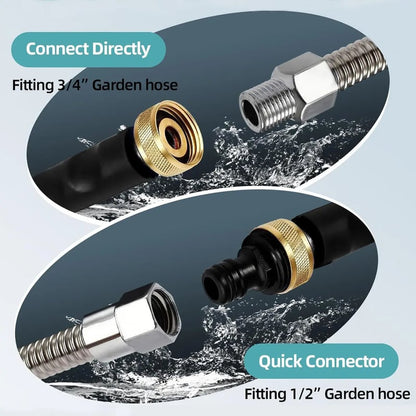 Hydro Jet Power Washer Nozzle 💦 | High-Pressure Garden Hose Attachment with 2 Nozzles & Quick Connectors 🔧✨