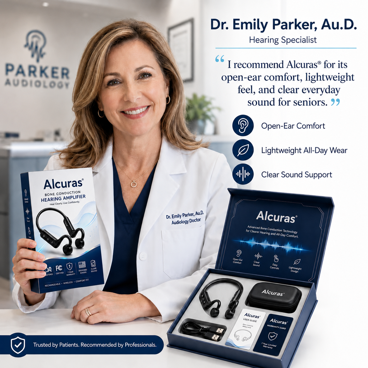 💖#1 THIS IS THE CLEAR WINNER!🔥Alcuras™ Bone Conduction Hearing Aids — Hear the sounds you should hear! ✅Made in the USA
