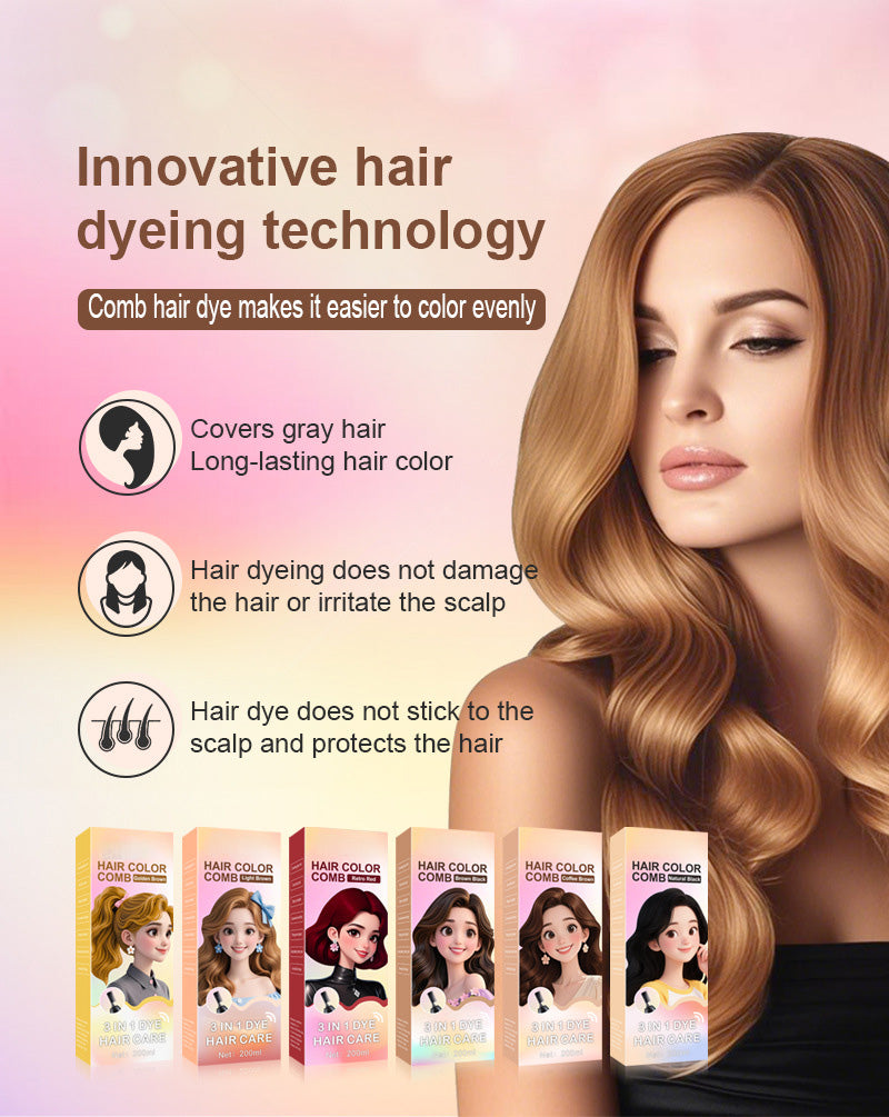 🔥Last Day 50% OFF🧴3-in-1 herbal hair coloring comb