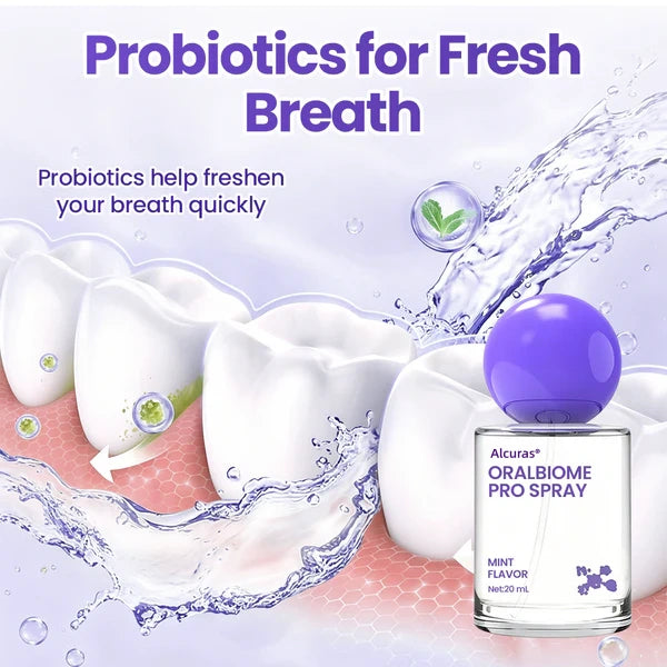 ✨FRESH-BREATH UPGRADE FOR DAILY USE 💜 Alcuras® OralBiome Pro Spray 🦷 Probiotic Support for Fresh Breath, Gum Comfort & Oral Balance ✨