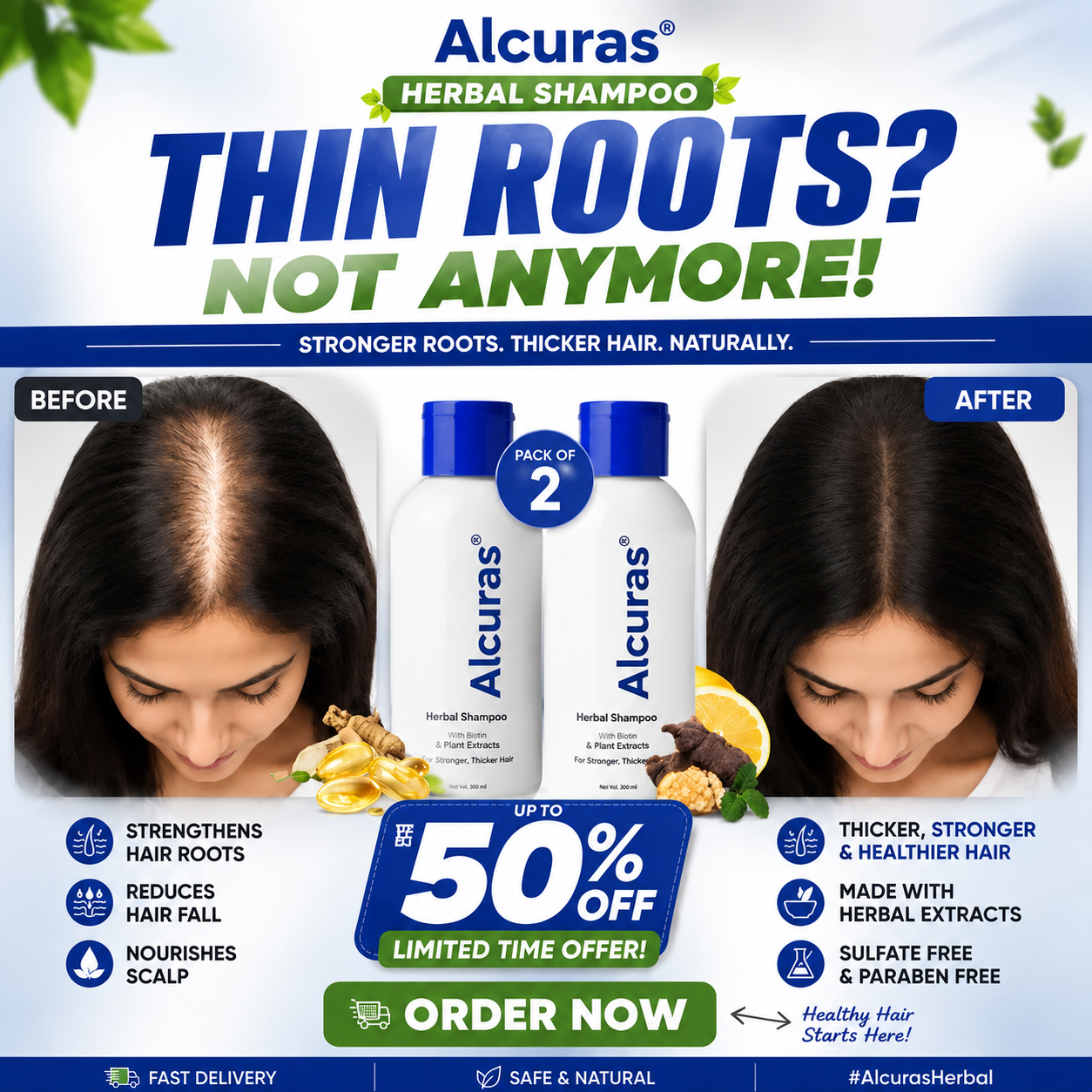 Alcuras® Herbal Shampoo – Anti-Hair Thinning