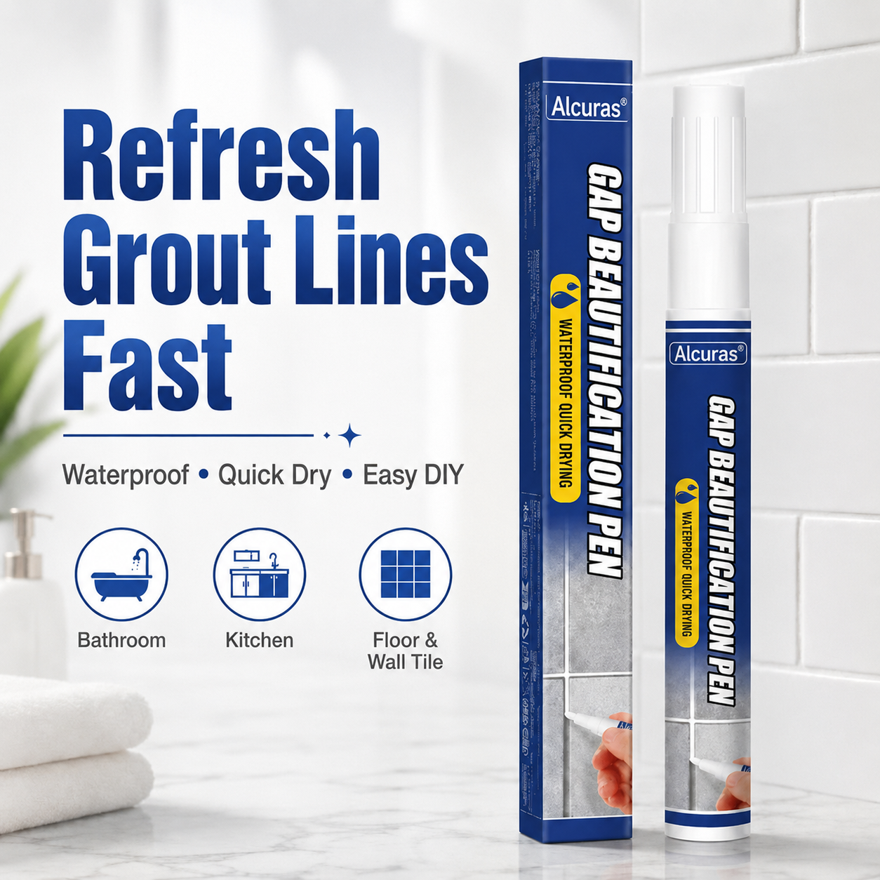 🖌️Tile Grout Repair Marker Pen✨Renew Your Tile Grout in Seconds – Waterproof, Precision Marker for Home Renovation! ✨