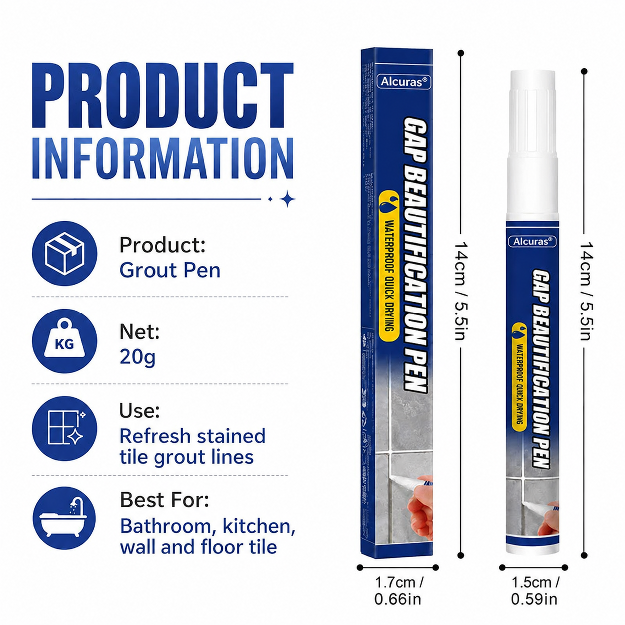 🖌️Tile Grout Repair Marker Pen✨Renew Your Tile Grout in Seconds – Waterproof, Precision Marker for Home Renovation! ✨