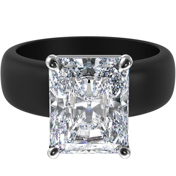Renfit Silicone Ring – 10×8 mm Emerald Cut CZ | Patent-Pending Design - GlowStone Collection