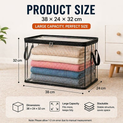 🔥Buy 1 Get 1 Free📢Large Heavy-Duty Thick Plastic Clear Storage Bag for Clothes, Moving & Storage