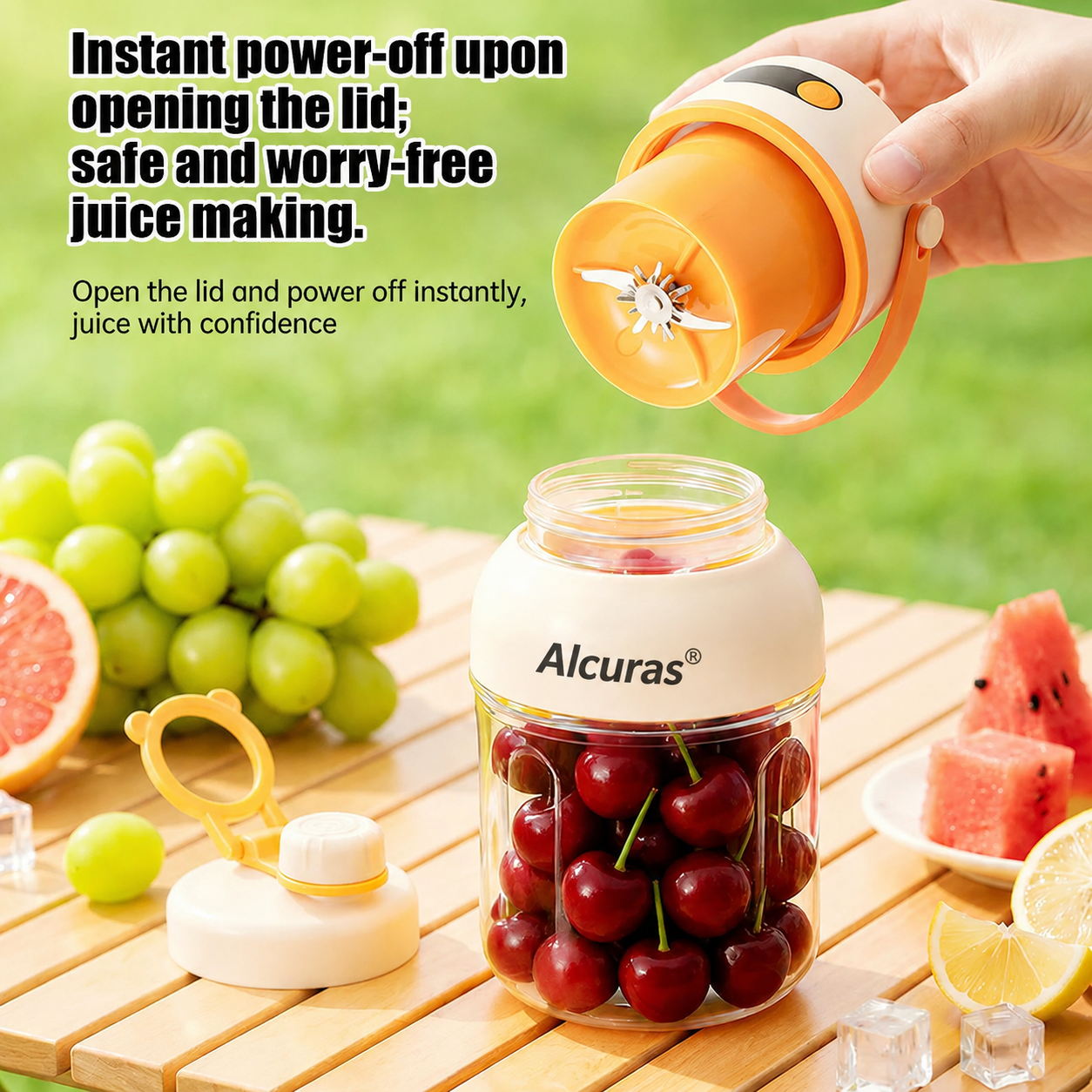 Portable Electric Juicer Cup with zero cord hassle 🥤: Drink fresh nutrient-rich smoothies without struggling with heavy blenders.🍓