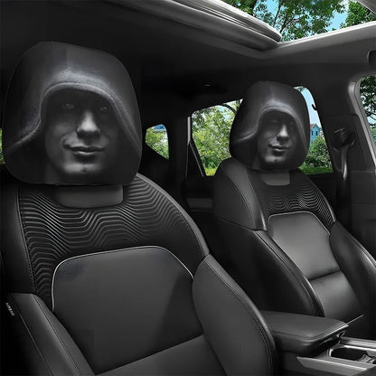 😆 Funny Cartoon Car Headrest Covers – 2PCS Universal Fit 🚗