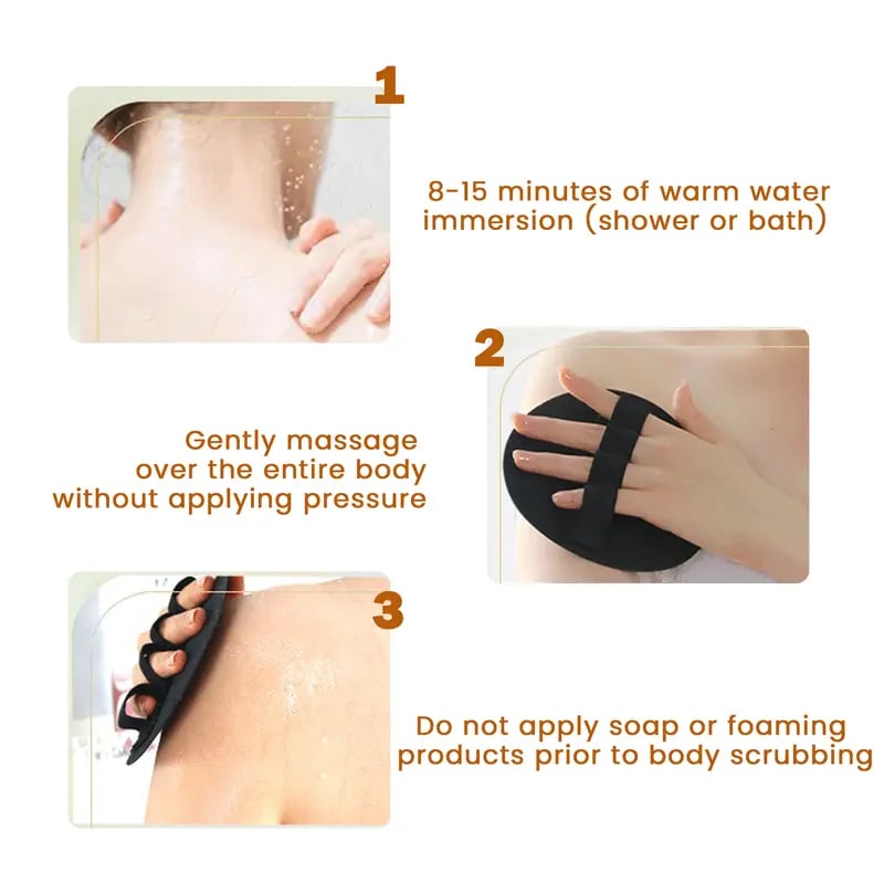 Rubber Body Exfoliating Gloves - Dead Skin Remover After Shower & Bath