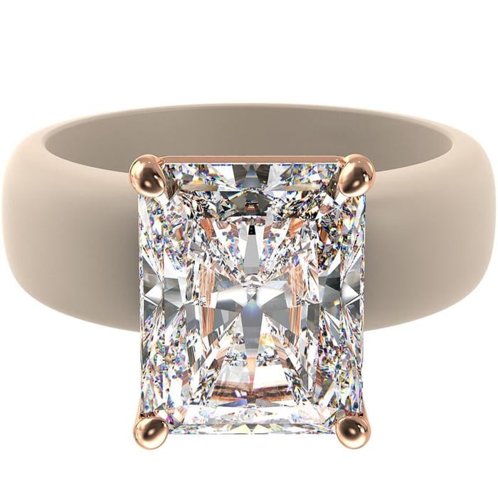 Renfit Silicone Ring – 10×8 mm Emerald Cut CZ | Patent-Pending Design - GlowStone Collection