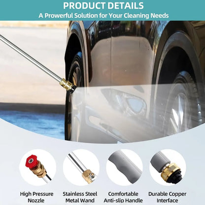 Hydro Jet Power Washer Nozzle 💦 | High-Pressure Garden Hose Attachment with 2 Nozzles & Quick Connectors 🔧✨