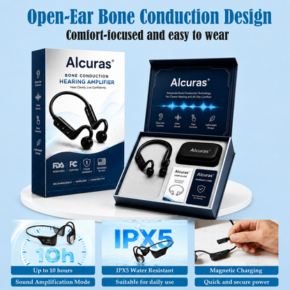💖#1 THIS IS THE CLEAR WINNER!🔥Alcuras™ Bone Conduction Hearing Aids — Hear the sounds you should hear! ✅Made in the USA