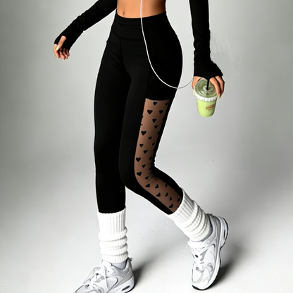 Women's Mesh High Waist Yoga Pants with Pockets